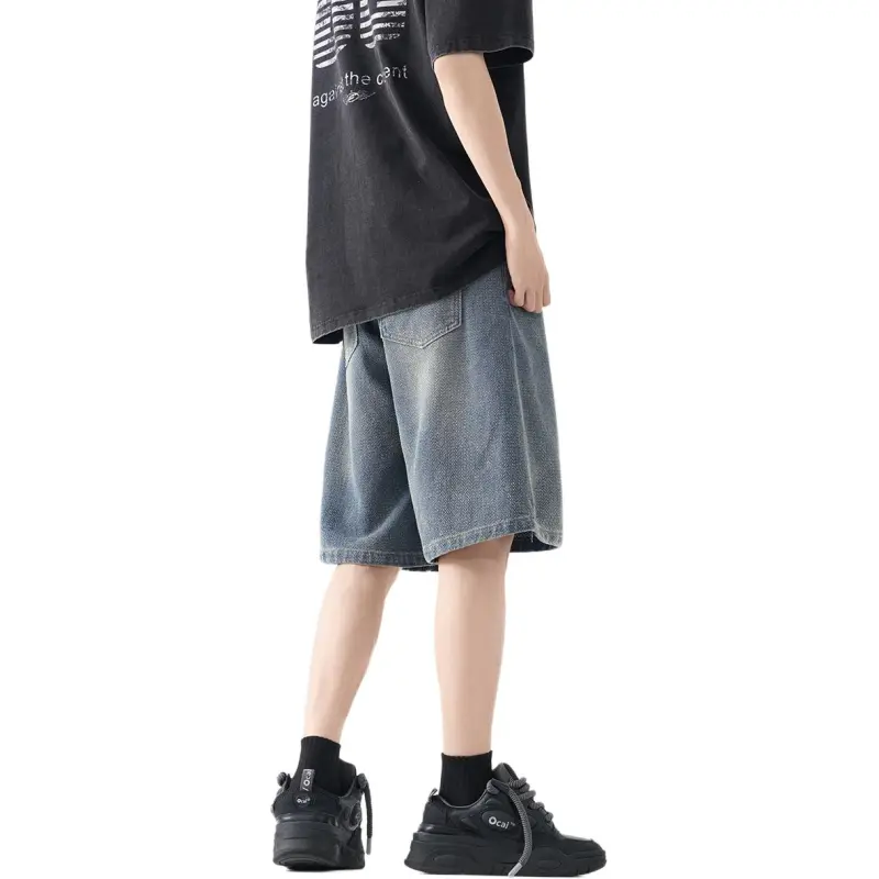 KAIPAINEN Denim Shorts Unisex Vintage Blue-2