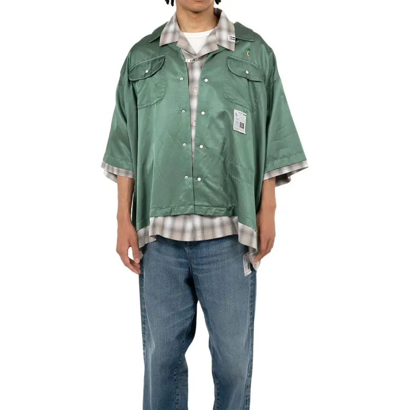 Maison Mihara Yasuhiro Layered Cotton blend Shirt-2
