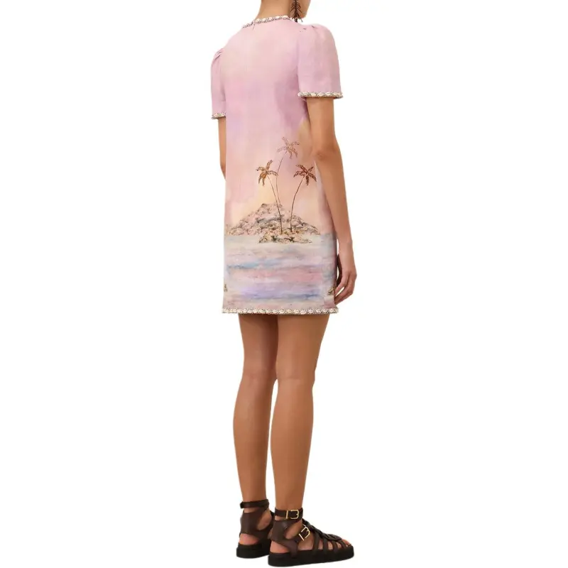 Zimmermann SS25 Short Sleeved Dress Women's Light Purple-3