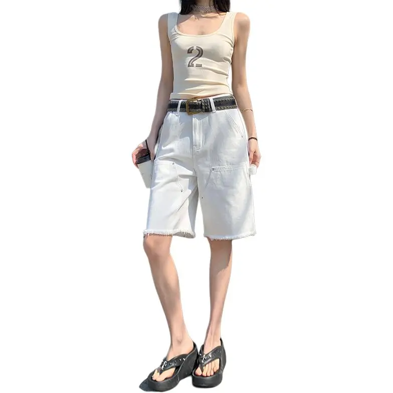 Kazakhstan Denim Shorts Women's Ecru-5