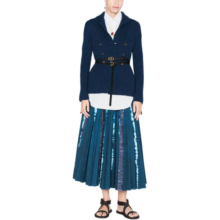 DIOR SS21 Denim Long Skirts Women's Blue-1