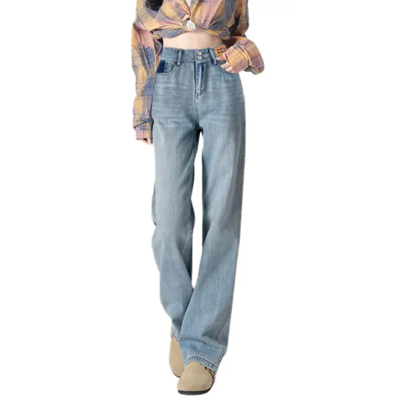 Weixi Jeans Women's Cool Tea Blue-1