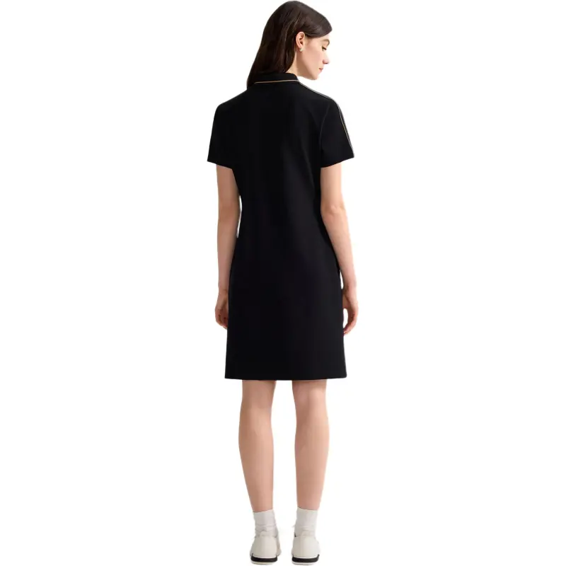 Biyin Leufen Short Sleeved Dress Women's Black-4
