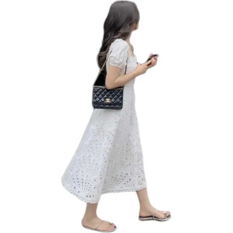 Flowers In Water Short Sleeved Dress Women's-1