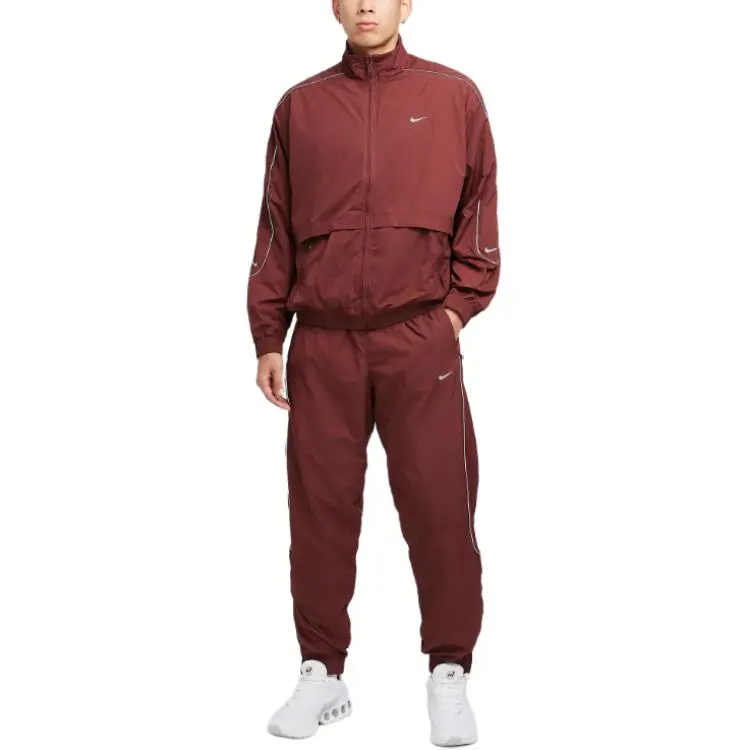Nike SportswearSolo Swoosh Woven Track Jackets Coats Men's Dark Pony/White-2