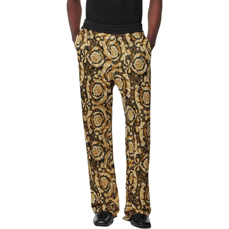VERSACE Casual Pants Men's Black Gold-1