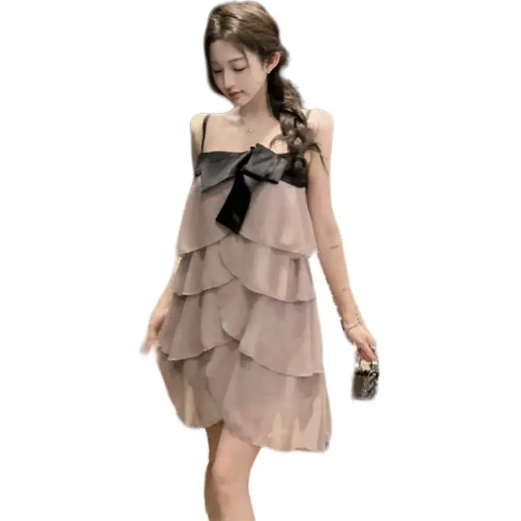 Mu Xiao Xin Slip Dress Women's Light Gray Purple-1