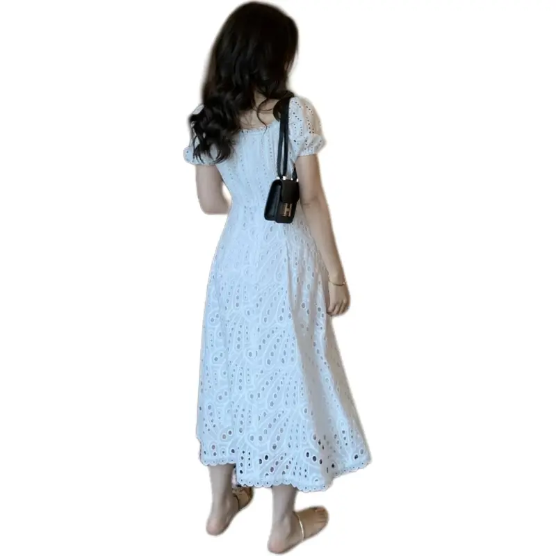 Flowers In Water Short Sleeved Dress Women's-2