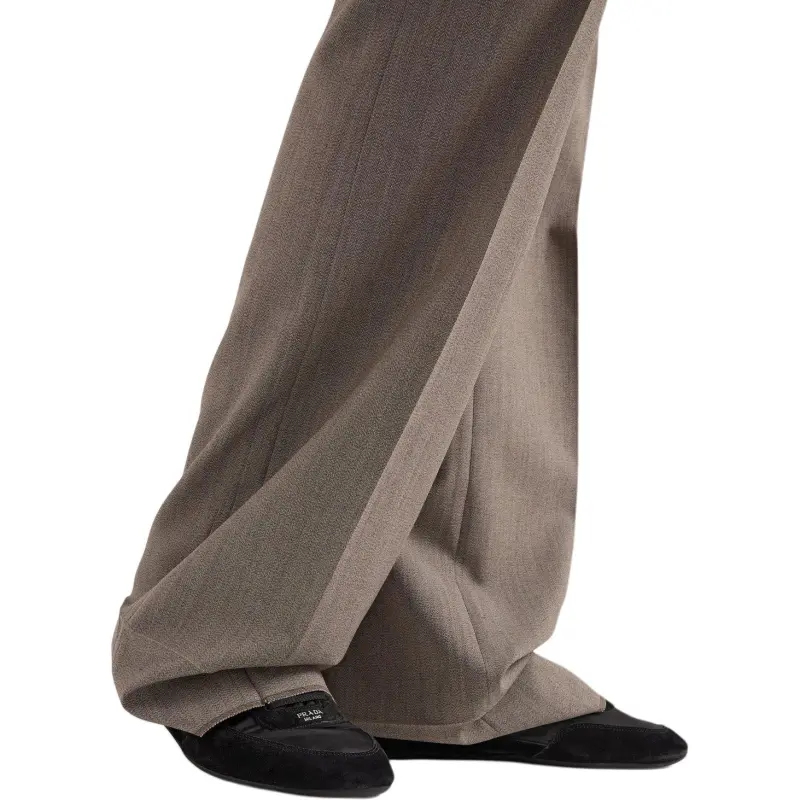 PRADA SS25 Casual Pants Men's Mud Gray-5