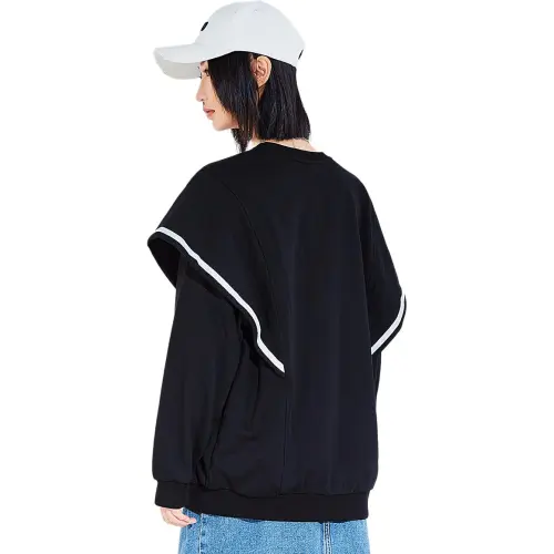 MUGUOGUOMU Spring, Fall, Winter Sweatshirt Loose Fit Women's Black