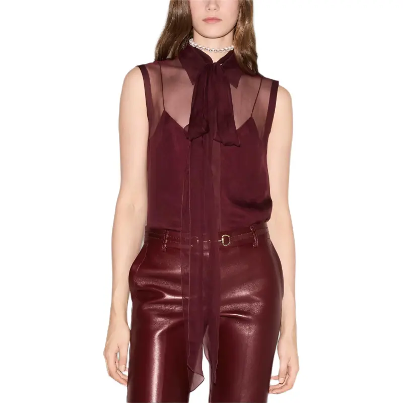 GUCCI SS25 Shirt Women's Burgundy-2