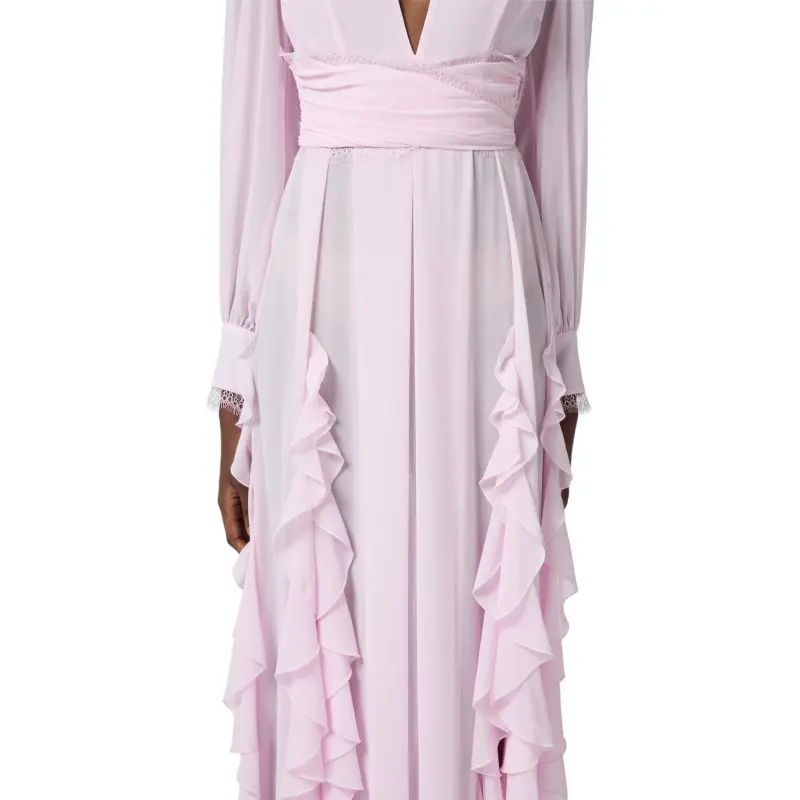 Elisabetta Franchi Ruffled Georgette Maxi Dress-4