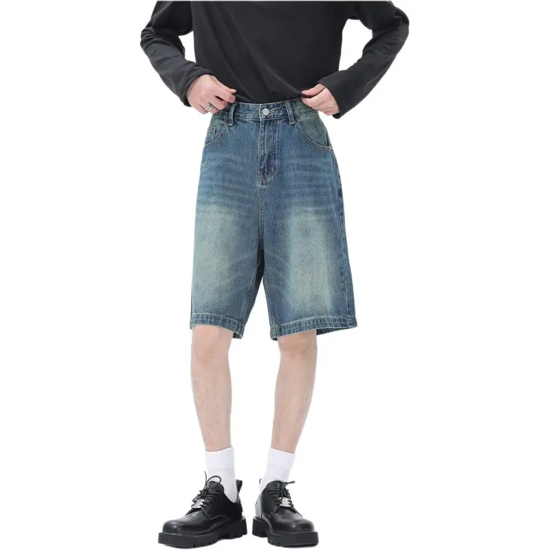 KVIV Denim Shorts Men's Vintage Blue-1