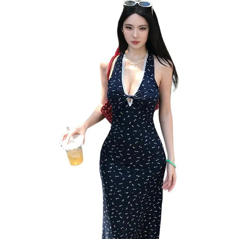 Dior Beauty Slip Dresses Women's Navy Blue-4