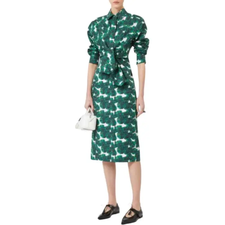 MaxMara Long Sleeved Dress Women's Green-3