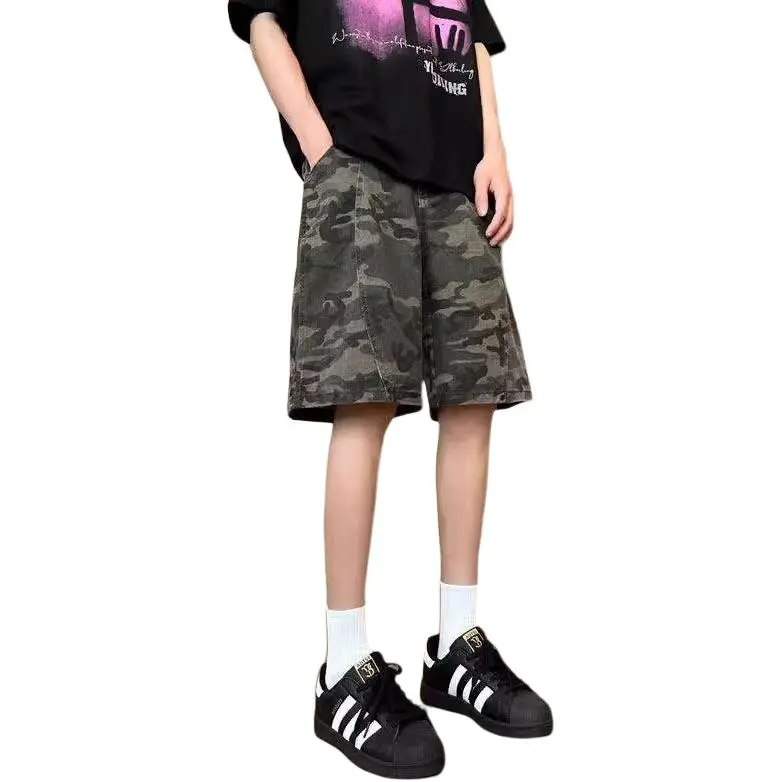 FAWENXIANGZI Denim Shorts Men's-2