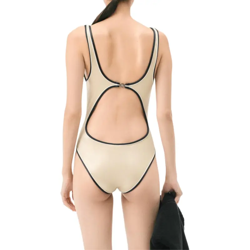 CHANEL One piece Swimsuit Women's Khaki-2