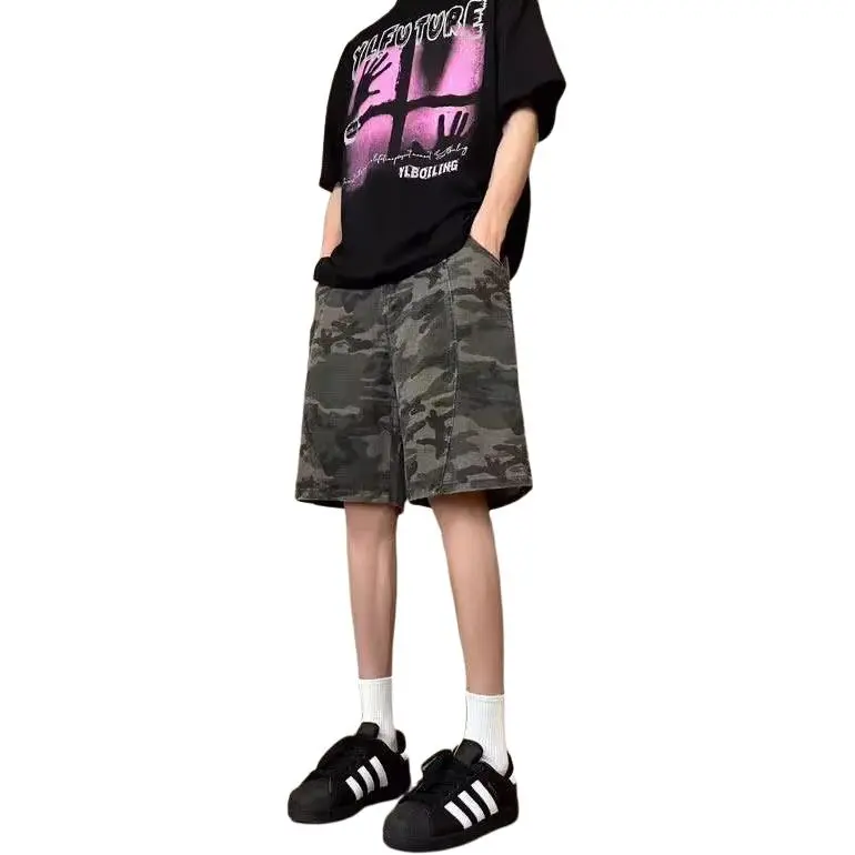 FAWENXIANGZI Denim Shorts Men's-3