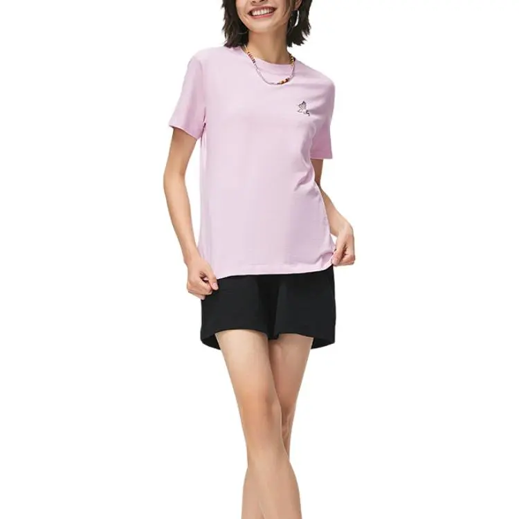 LiNing Sports Trend Series T Shirt Women's Cherry Blossom Pink-1