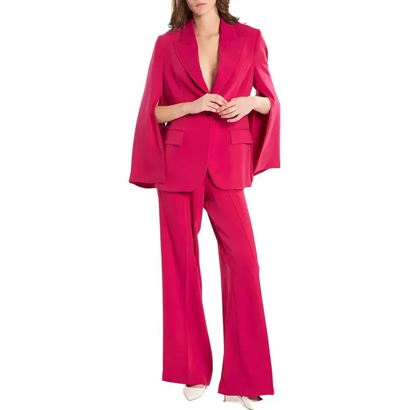 PAROSH Casual Pants Women's Rose Red-3