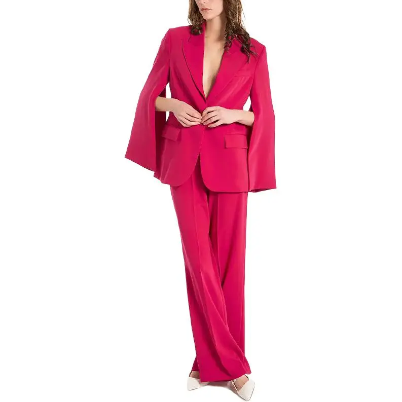 PAROSH Casual Pants Women's Rose Red-2