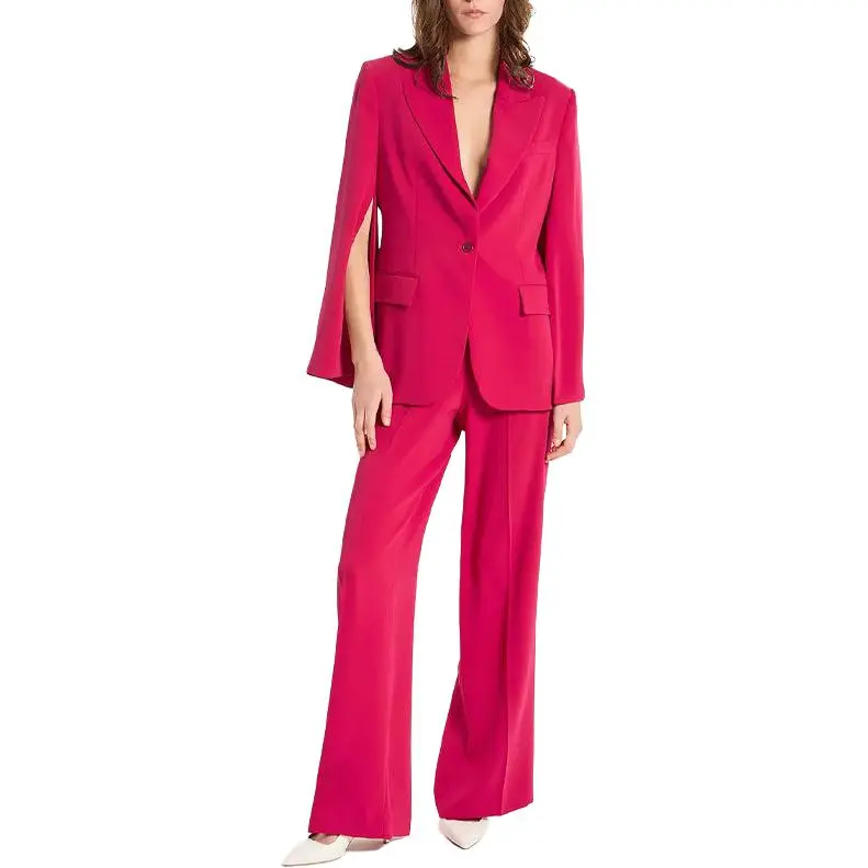 PAROSH Casual Pants Women's Rose Red-1