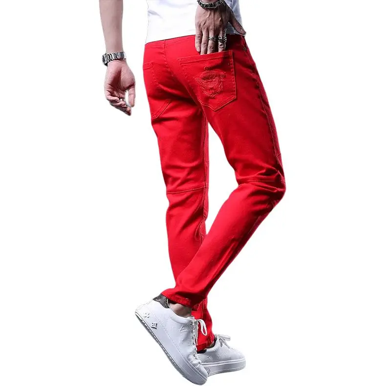 BINGSHENG Jeans Unisex Red-1