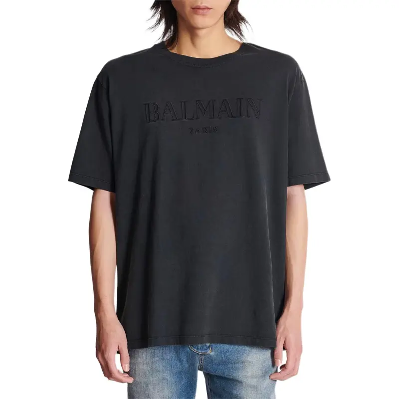 BALMAIN Logo embroidered T shirt-2