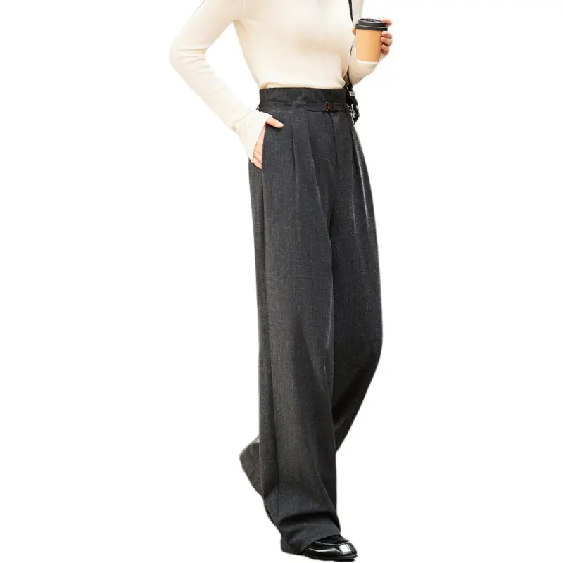 Mo Han Yi Mei Suit Trouser Women's Black Gray Color-4