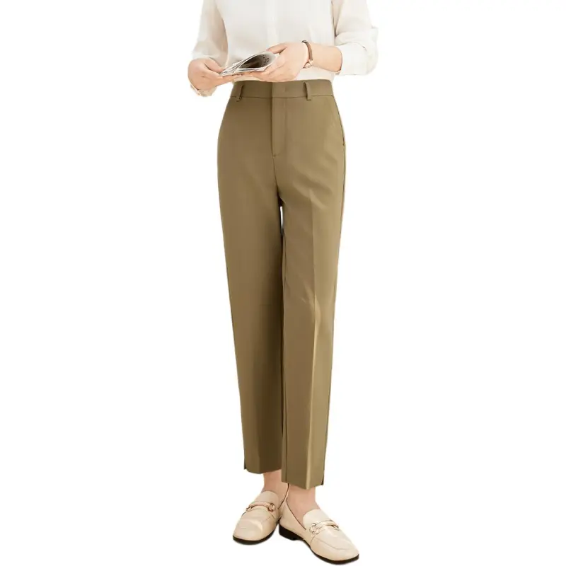 Mo Han Yi Mei Casual Pants Women's Dark Khaki-5