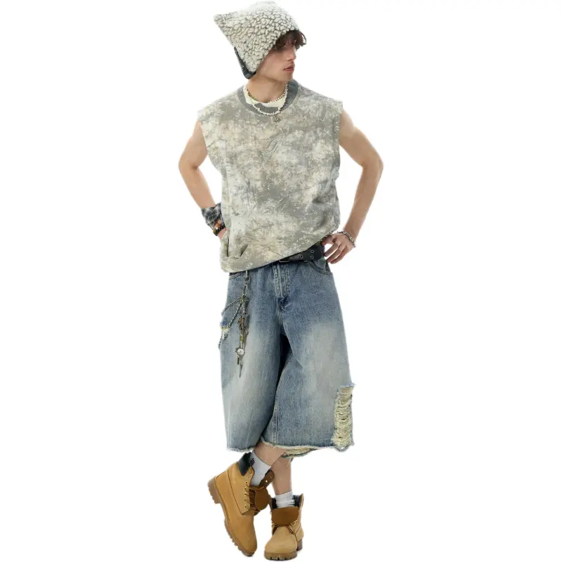 JHYQ Denim Shorts Unisex Blue-6