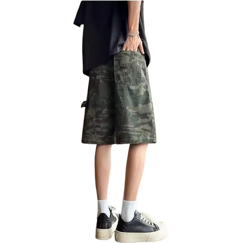 FAWENXIANGZI Denim Shorts Men's-1