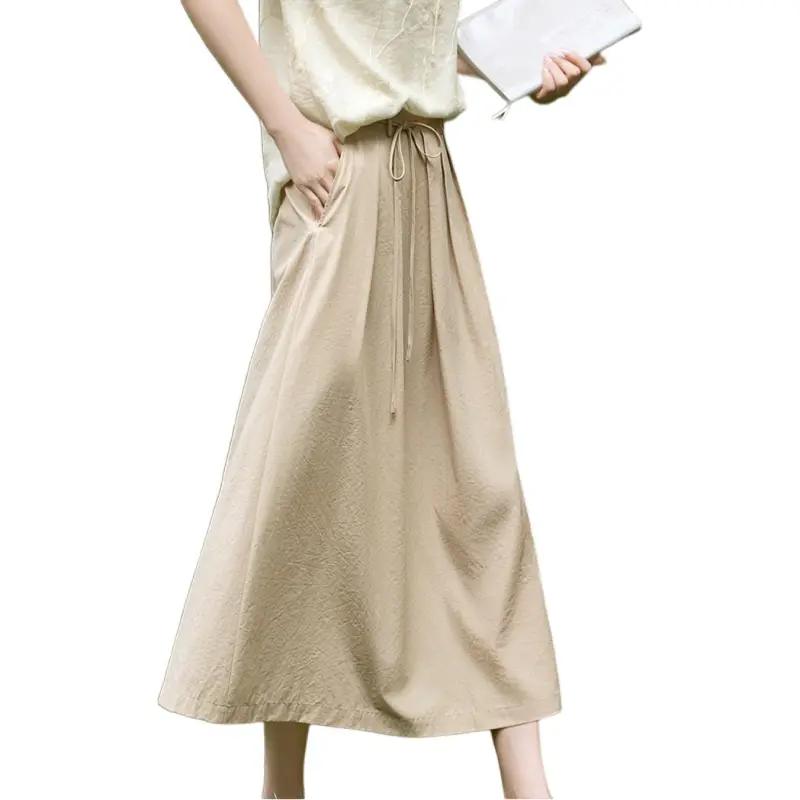 XWI Casual Long Skirts Women's Khaki-3