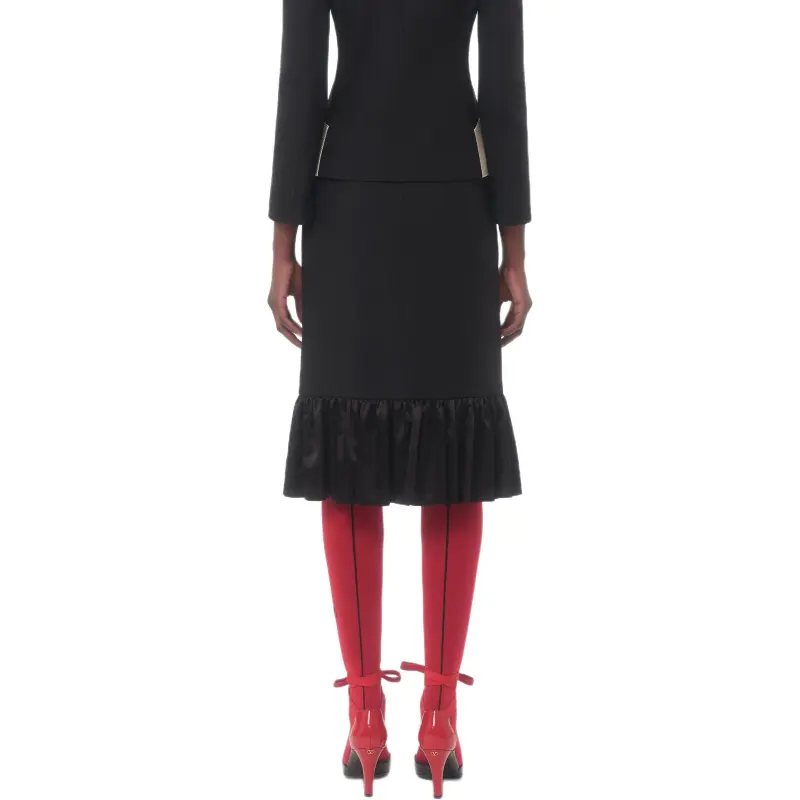 Valentino CREPE COUTURE Casual Long Skirt Women's Black-2