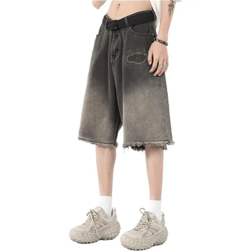 KVIV Denim Shorts Men Black -4