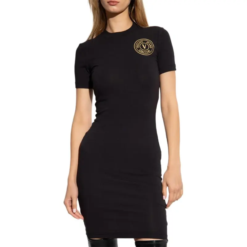VERSACE JEANS COUTURE Logo-Printed Short-Sleeved Stretched Dress-2