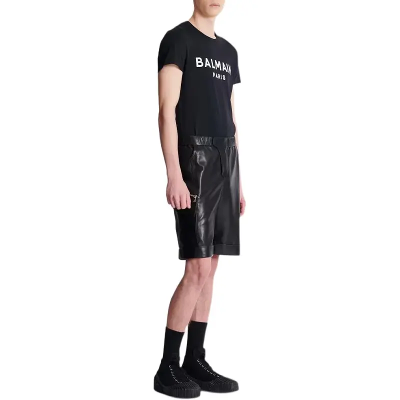 BALMAIN Leather Cargo Shorts-3
