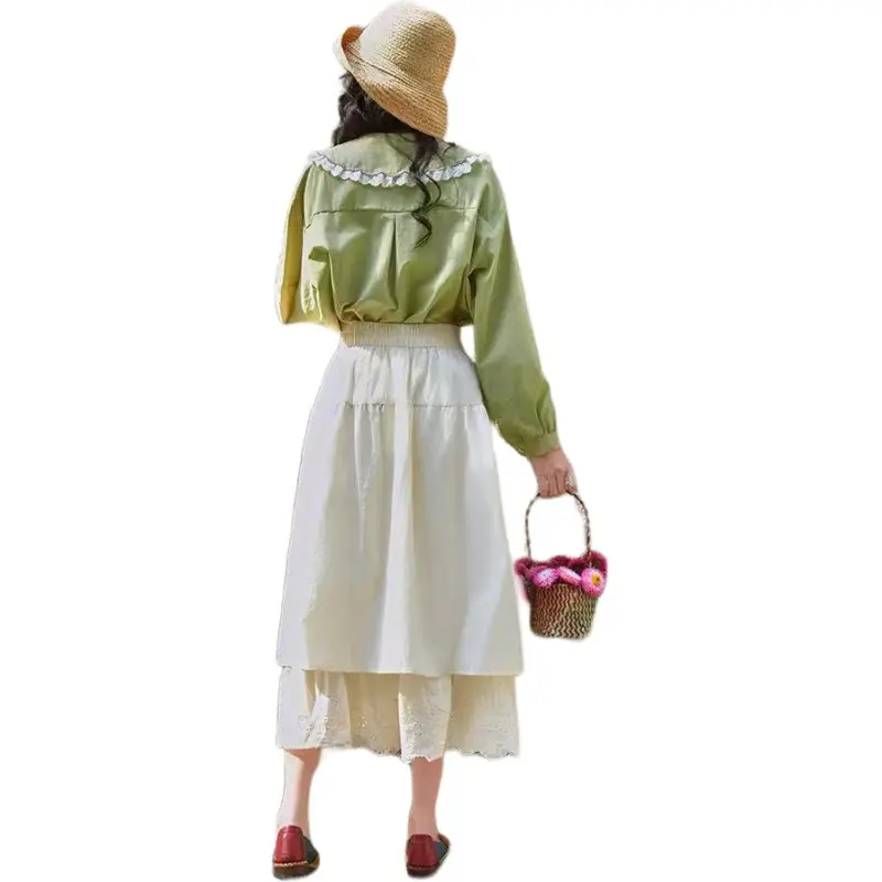 ABCMININ Casual Long Skirt Women's-1