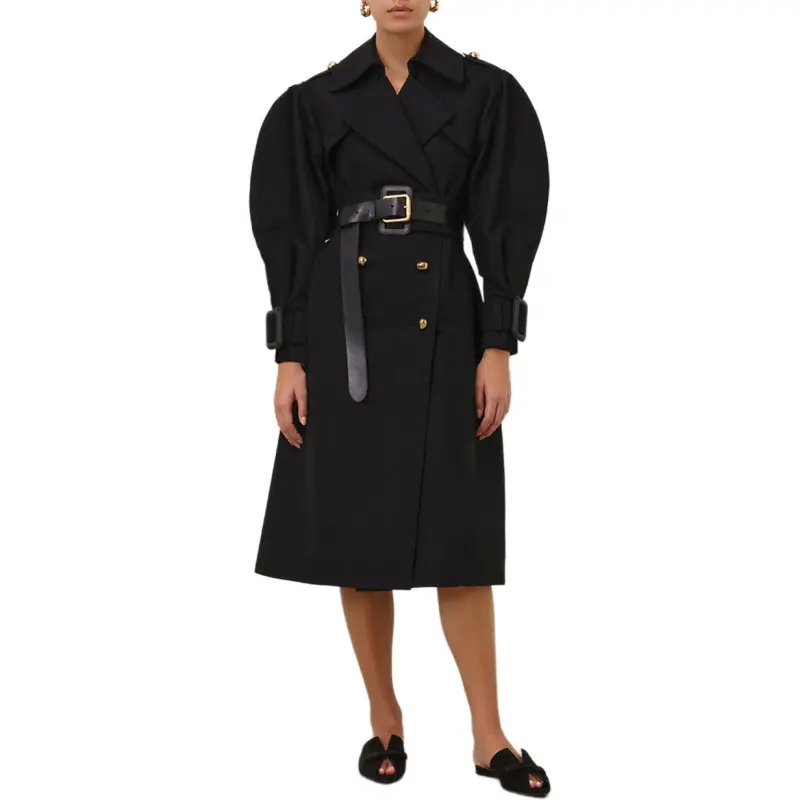 Zimmermann SS25 Vacation Collection Trench Coat Women's Black-1