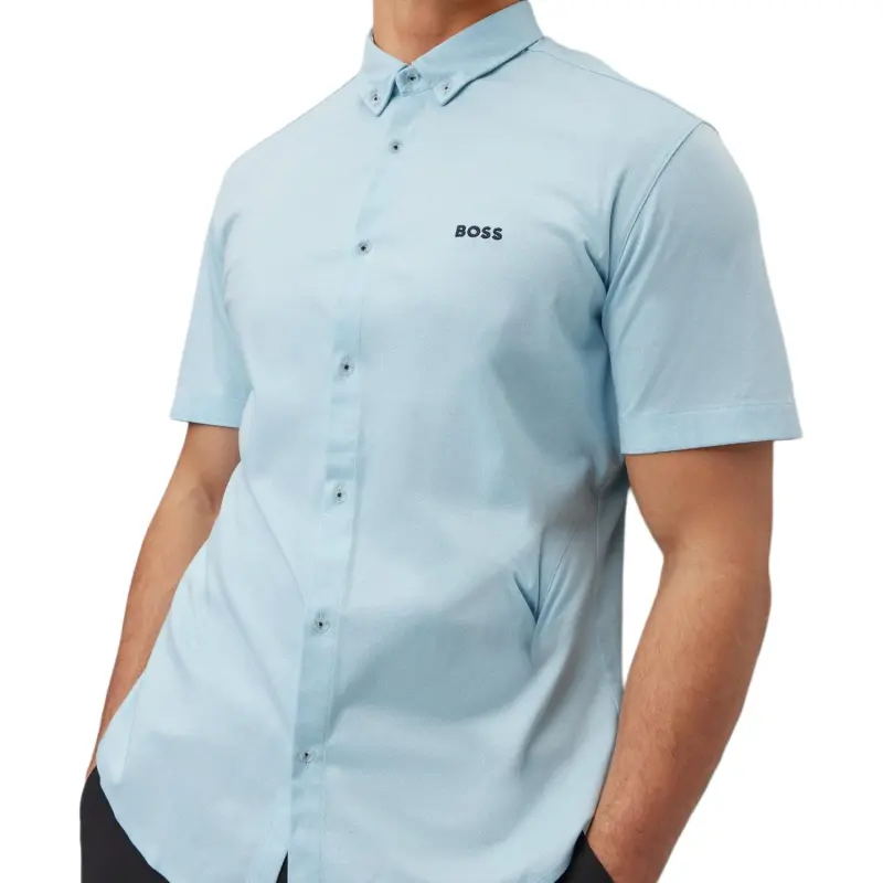 HUGO BOSS Short Sleeved Shirt Men's Light Blue-5