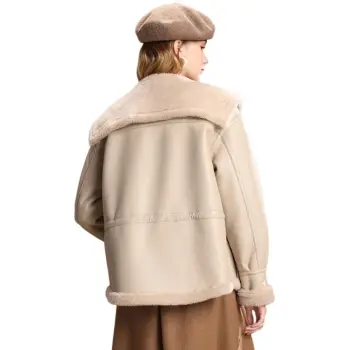 FENHONGMALI Jackets Coats Women's Oatmeal/Almond Camel