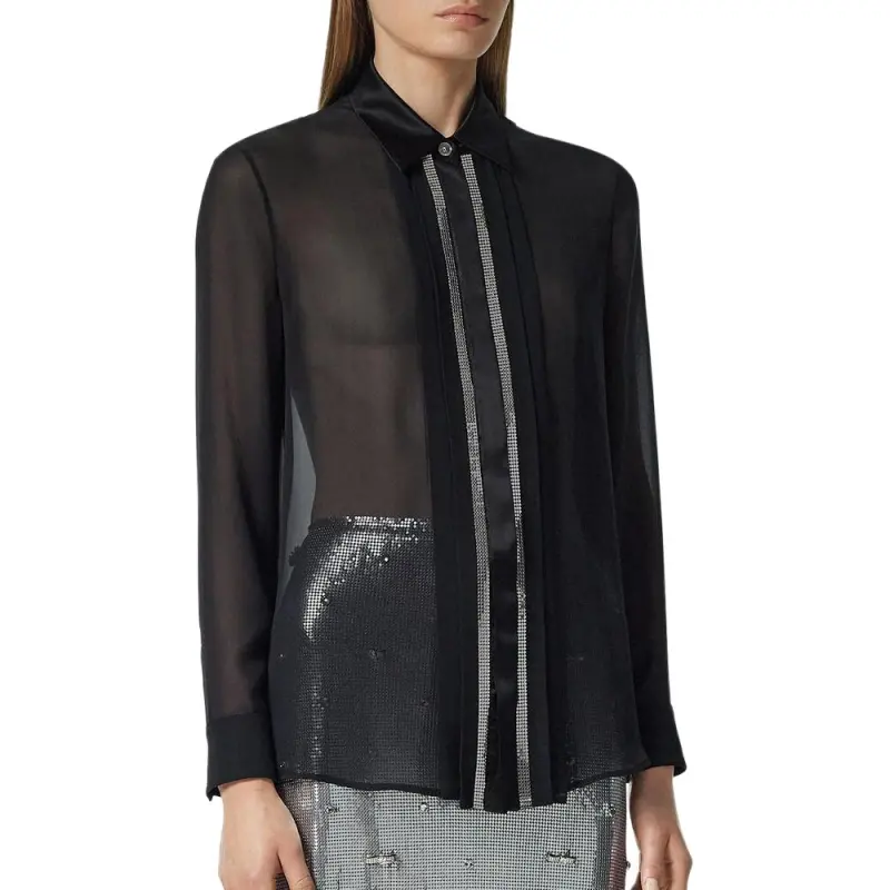 VERSACE Metal Mesh Georgette Shirt-2