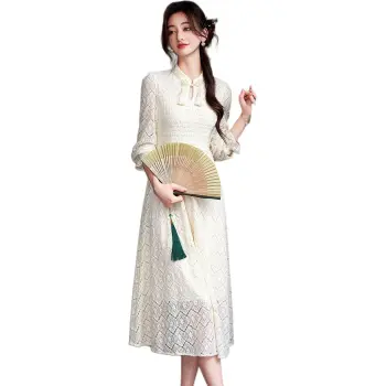 Like The Age Of Water Long Sleeved Dresses Women's Apricot