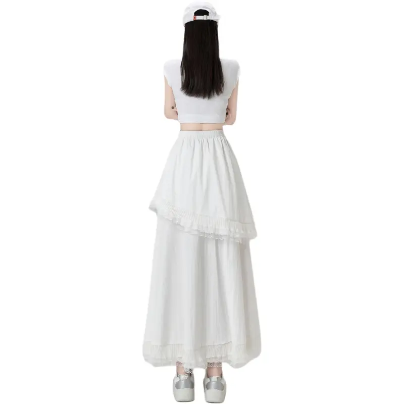 Flowers In Water Casual Long Skirt Women's-0