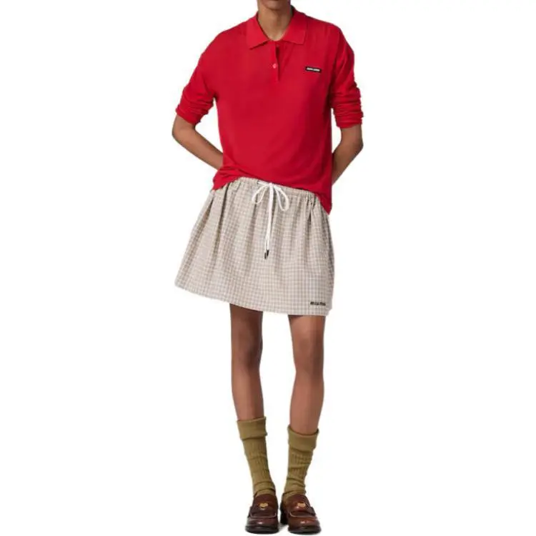 MIU MIU SS25 Polo Shirt Women's Red-1