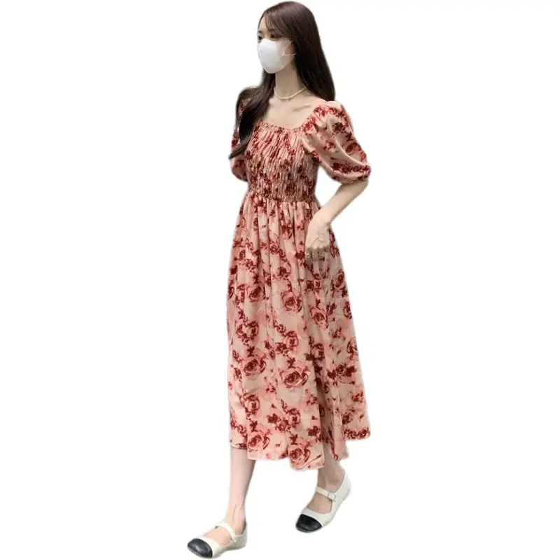 Mu Qingqing Short Sleeved Dress Women's-2