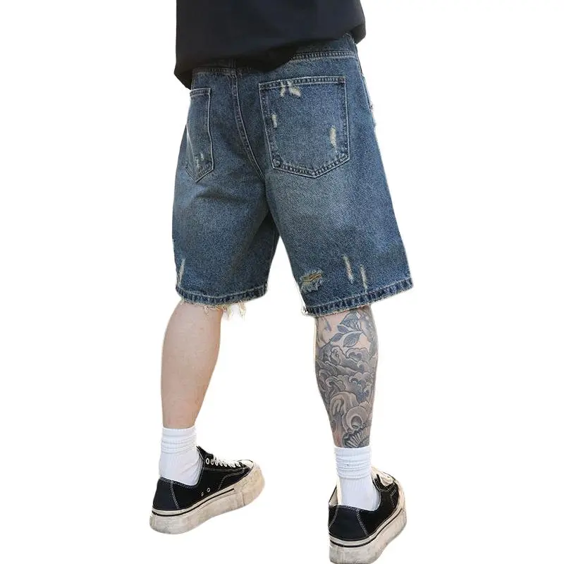 SONGS ALONG Denim Shorts Unisex Blue-1