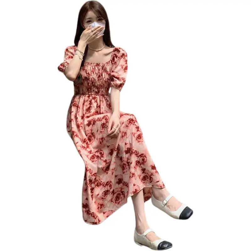Mu Qingqing Short Sleeved Dress Women's-5