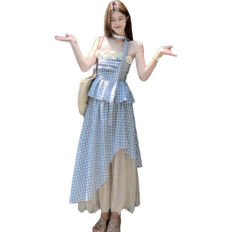 Flowers In Water Skirt Set Women's-2