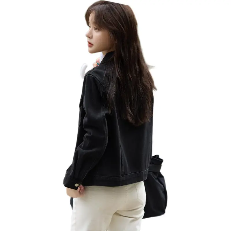 Mo Han Yi Mei Denim Jacket Women's Black-2